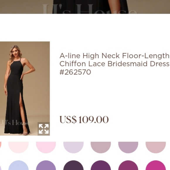 Floor length chiffon lace back black dress - Picture 5 of 5